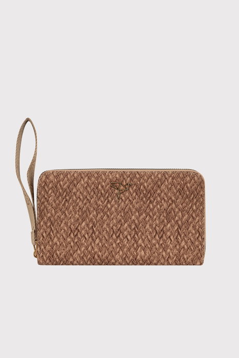 Zoozie Bags Cartera de Mujer Beige Piel PU Elegante y Funcional con Cremallera y Múltiples Compartimentos 19.5x11x2cm